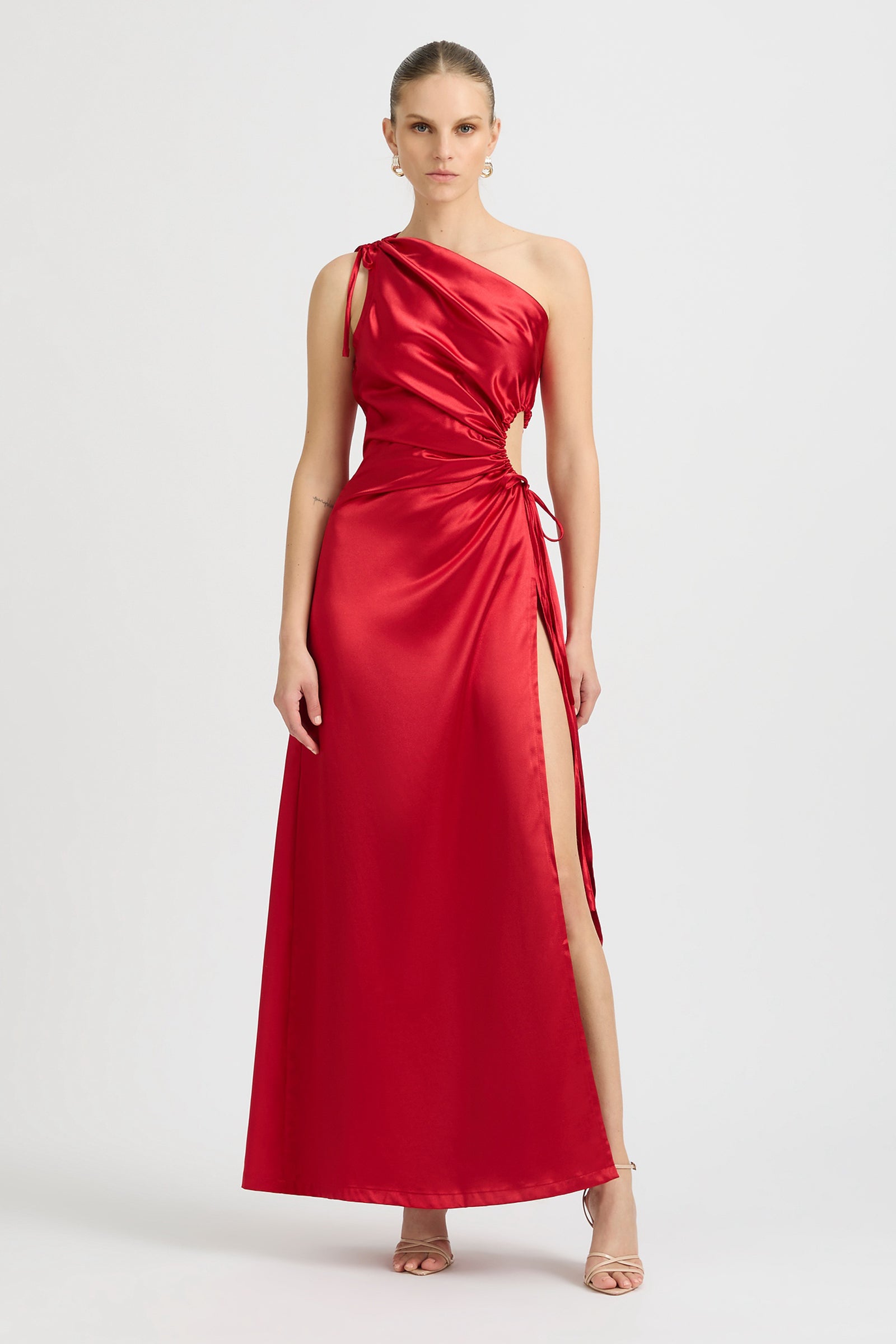 sonya maxi dress NOUR SCARLET RED 100% polyester astr the label Style:Casual Vintage 3/4 Sleeve Lace