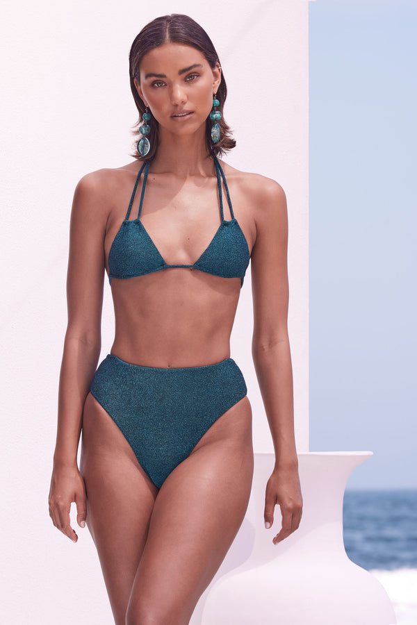 Talia Bikini Top in Aquamarine Shimmer