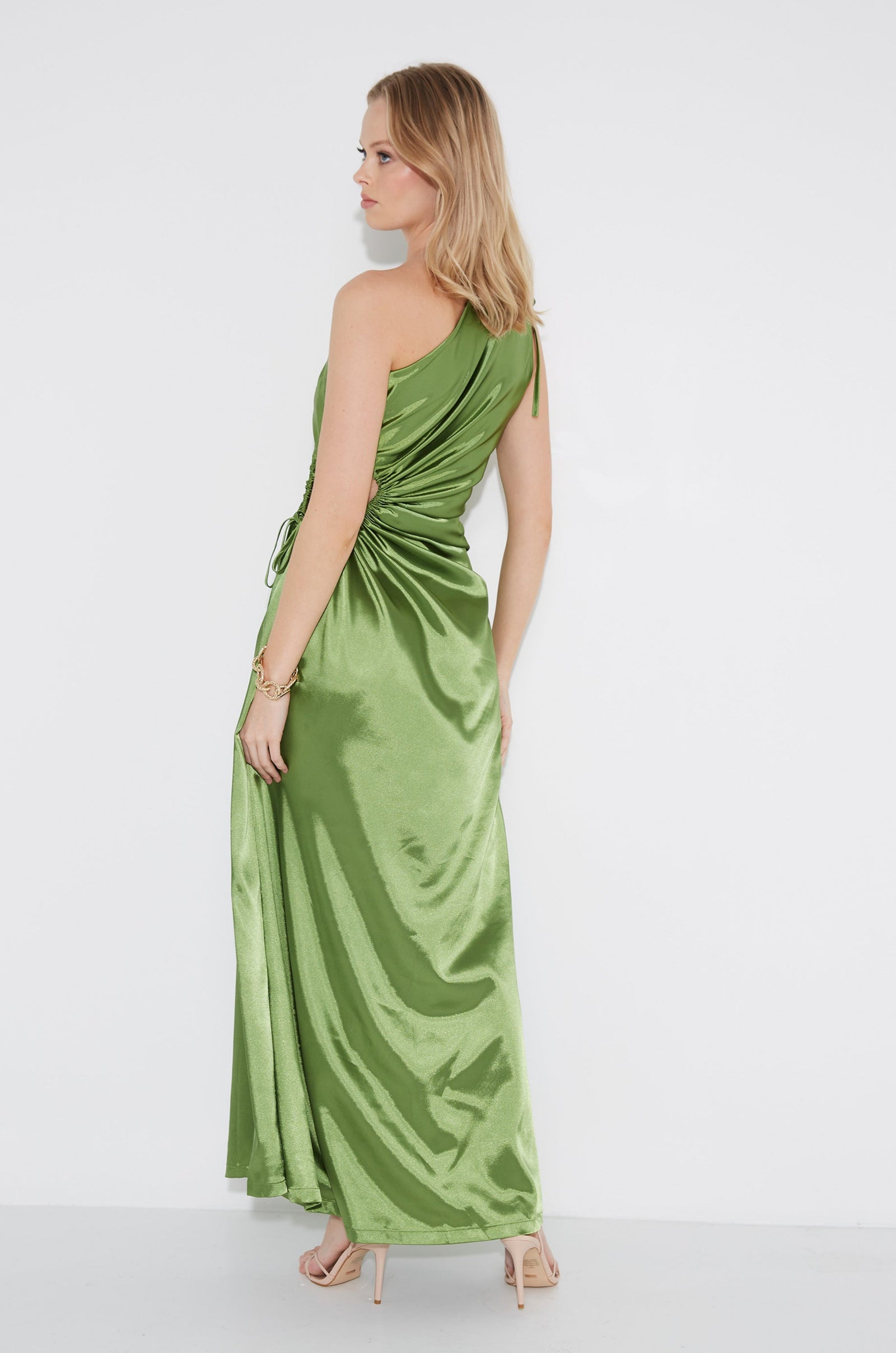 sonya satin dress windsor green Sleek Vibes Satin Mini Dress